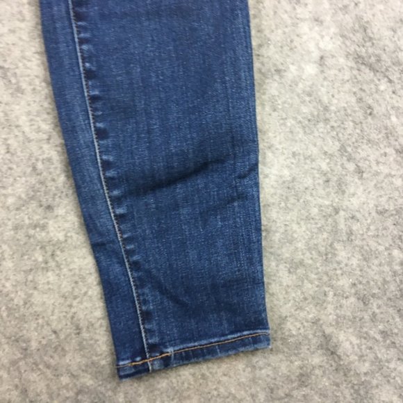 Madewell Jeans 26 2 10" High Rise Skinny Dark Wash Distressed Blue Tencel Lyocel - Picture 2 of 16